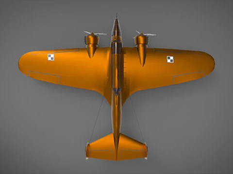 Bomber Airplane PZL 37 Abis 3D Model