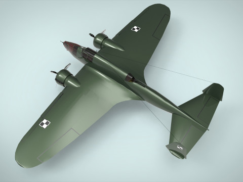 Bomber PZL 37 3Dモデル