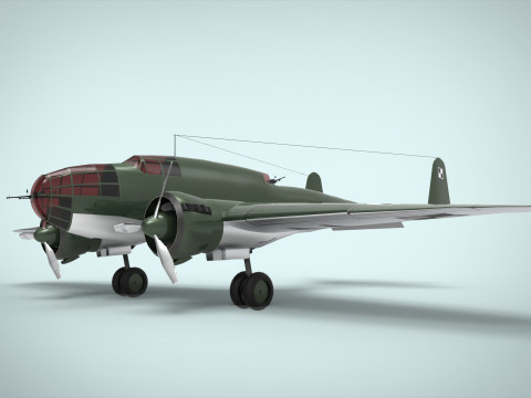 Bomber PZL 37 Model 3D