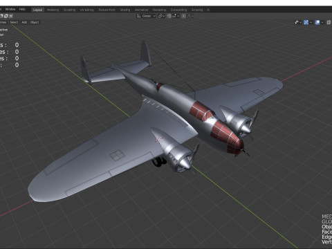 Bomber PZL 37 Model 3D