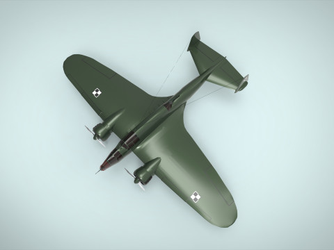 Bomber PZL 37 Model 3D
