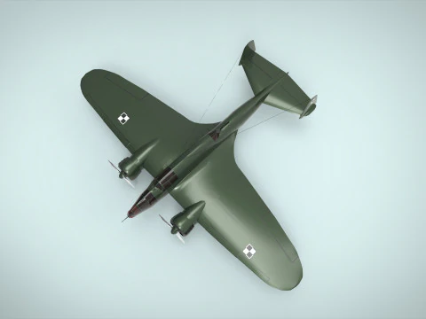 Bomber PZL 37 3D Model