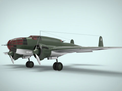 Bomber PZL 37 3D Model