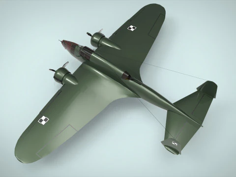 Bomber PZL 37 3D Model