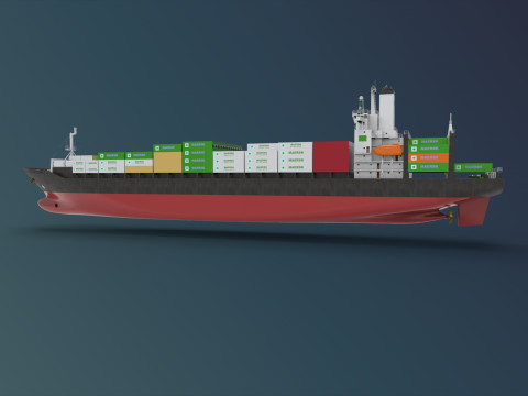 Container ship 3D Model