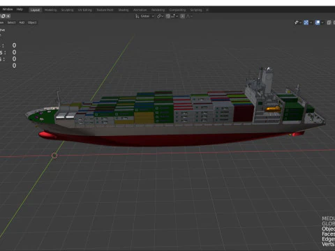 Container ship 3D Model