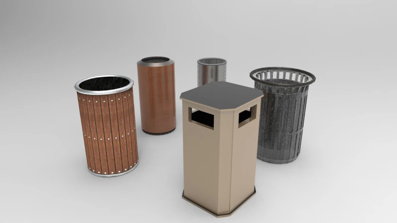 WASTE BIN 3D Model .c4d .max .obj .3ds .fbx .stl .blend