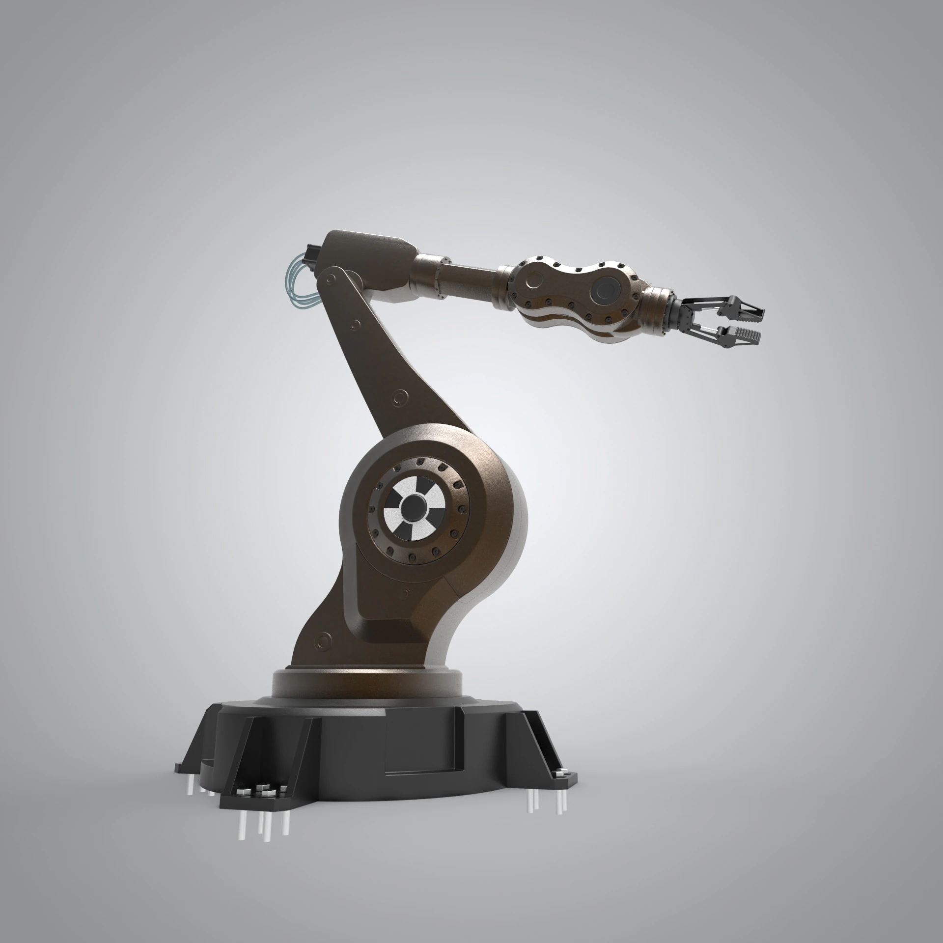 Braccio robotico industriale Modello 3D .c4d .max .obj .3ds .fbx .stl .blend 