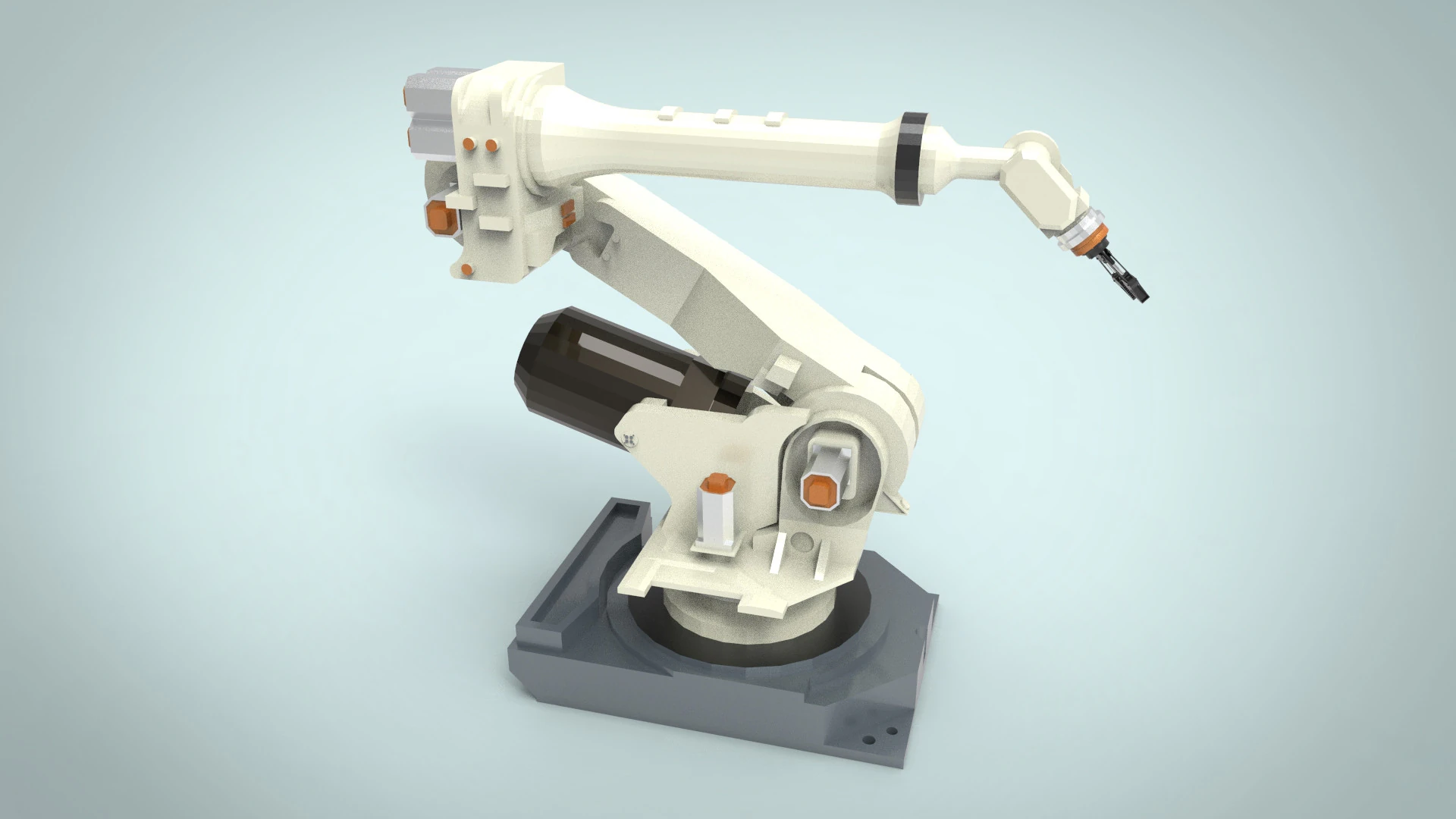 Industrial robot arm 3D Model .c4d .max .obj .3ds .fbx .stl .blend 