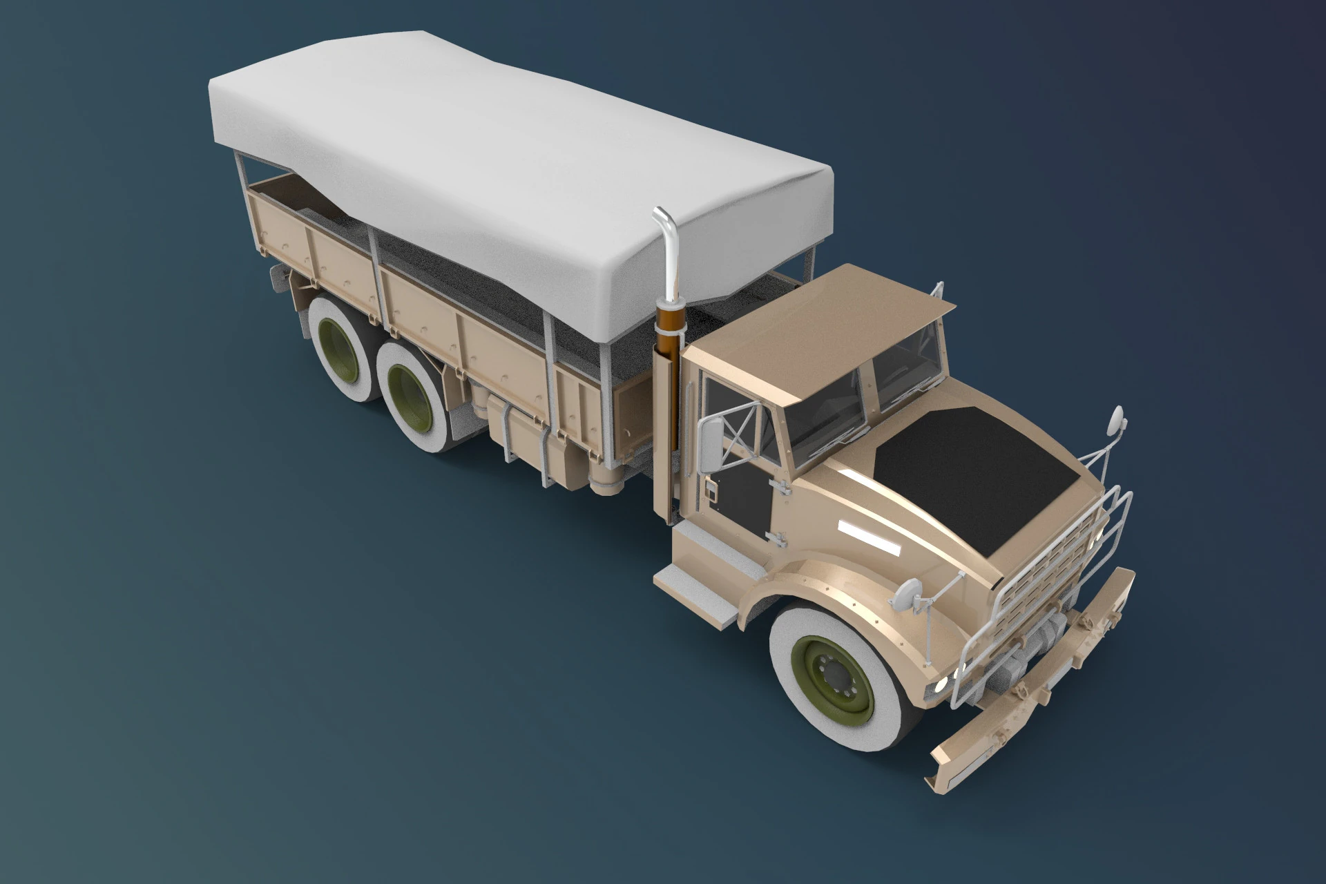 Military truck 3D Model .c4d .max .obj .3ds .fbx .stl .blend 