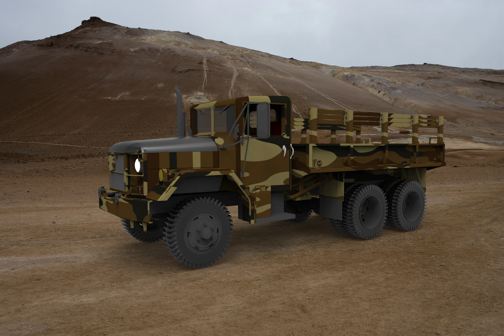 Military truck 3D Model .c4d .max .obj .3ds .fbx .stl .blend 