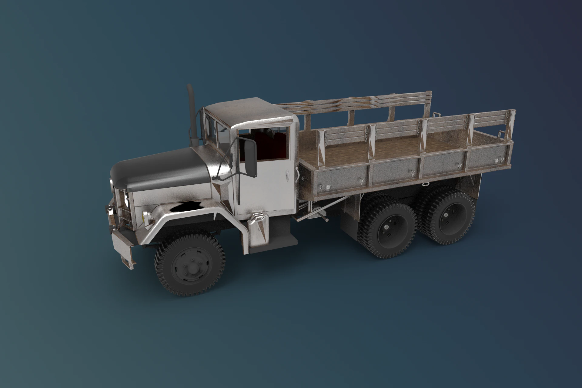 Military truck 3D Model .c4d .max .obj .3ds .fbx .stl .blend