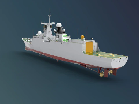 Chinese Frigate Type 054A-P 3D Model