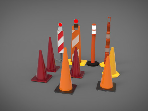 Street cone traffic 3D-Modell