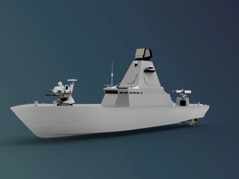 Ve&iacute;culo de superf&iacute;cie n&atilde;o tripulado USV Modelo 3D