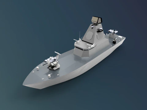 Ve&iacute;culo de superf&iacute;cie n&atilde;o tripulado USV Modelo 3D