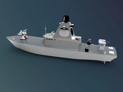 Ve&iacute;culo de superf&iacute;cie n&atilde;o tripulado USV Modelo 3D