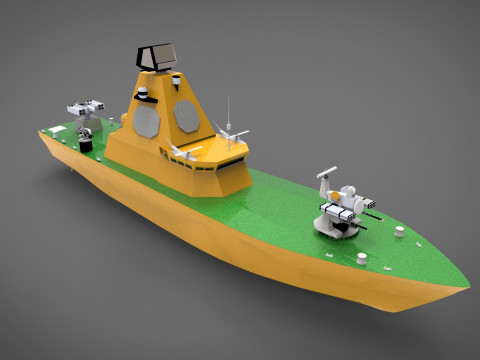 Unmanned Surface Vehicle USV 3D Model
