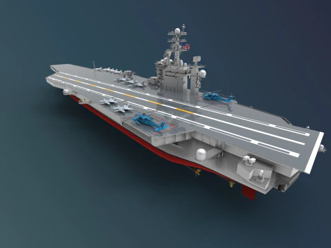 USS Harry S Truman CVN 75 Modello 3D