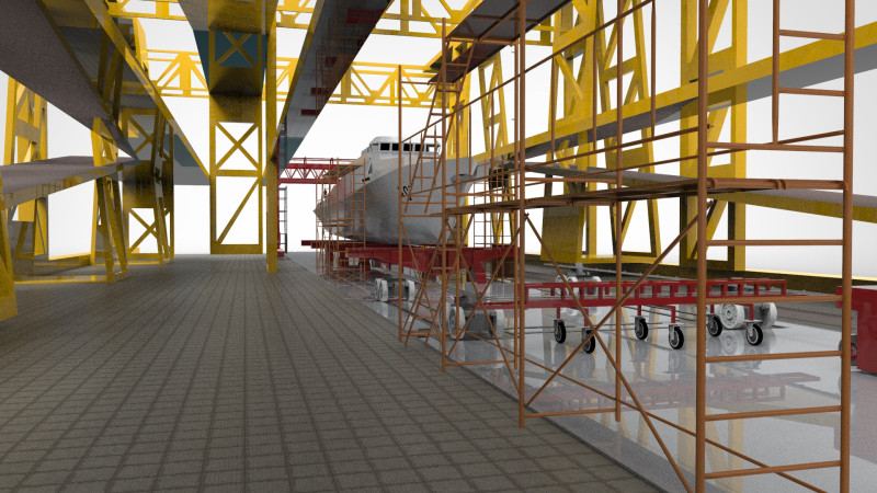Shipyard industry 3D Модель .c4d .max .obj .3ds .fbx .stl .blend