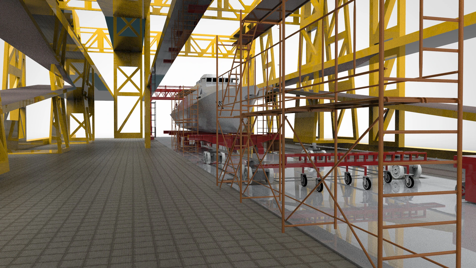 Shipyard industry 3D Model .c4d .max .obj .3ds .fbx .stl .blend