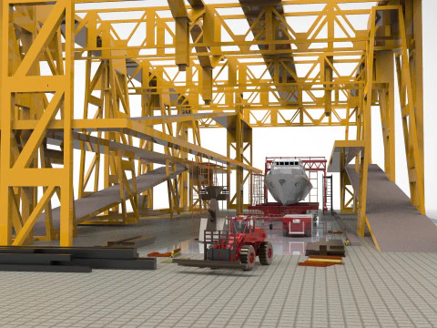 Shipyard industry 3D Model