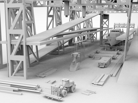 Shipyard industry 3D Модель