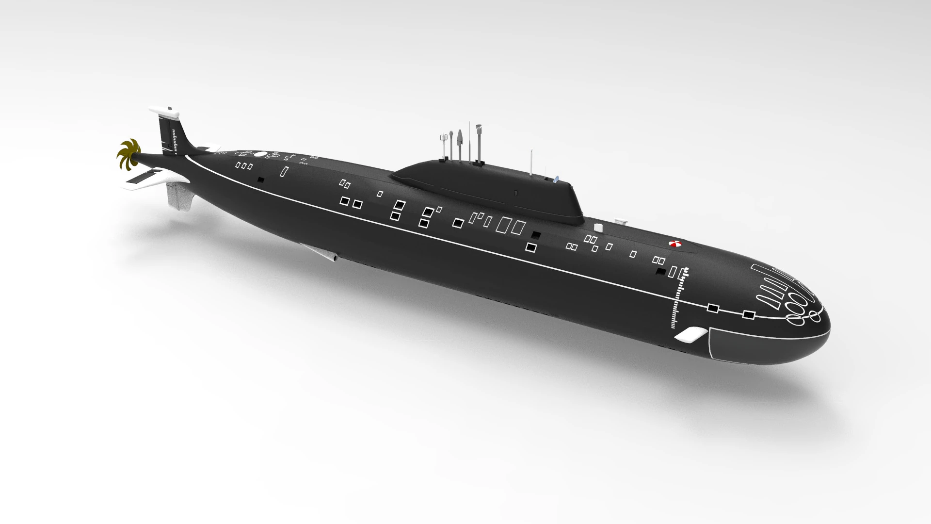 Submarine class Shchuka 3D Model .c4d .max .obj .3ds .fbx .stl .blend 
