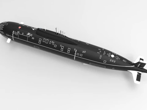 Submarine class Shchuka 3D Model