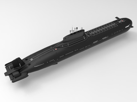 Typhoon-class submarines Project 941 Akula 3D मॉडल