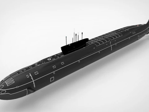 Sottomarino Yuri Dolgorukiy Modello 3D