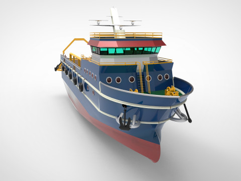 Anchor Handling Tug Supply vessel AHTS Modelo 3D