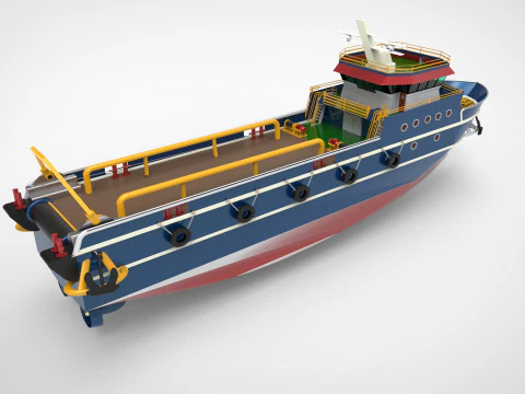 Anchor Handling Tug Supply vessel AHTS 3D Model