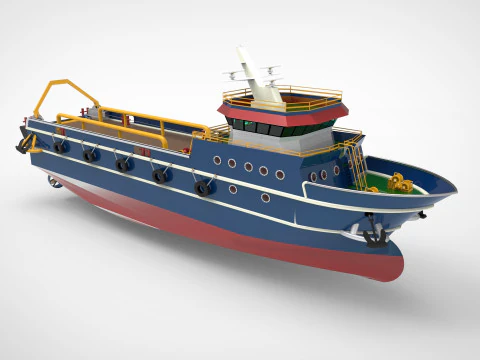 Anchor Handling Tug Supply vessel AHTS 3D Model