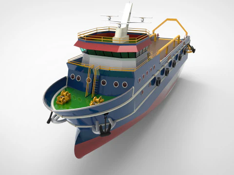 Anchor Handling Tug Supply vessel AHTS 3D Model