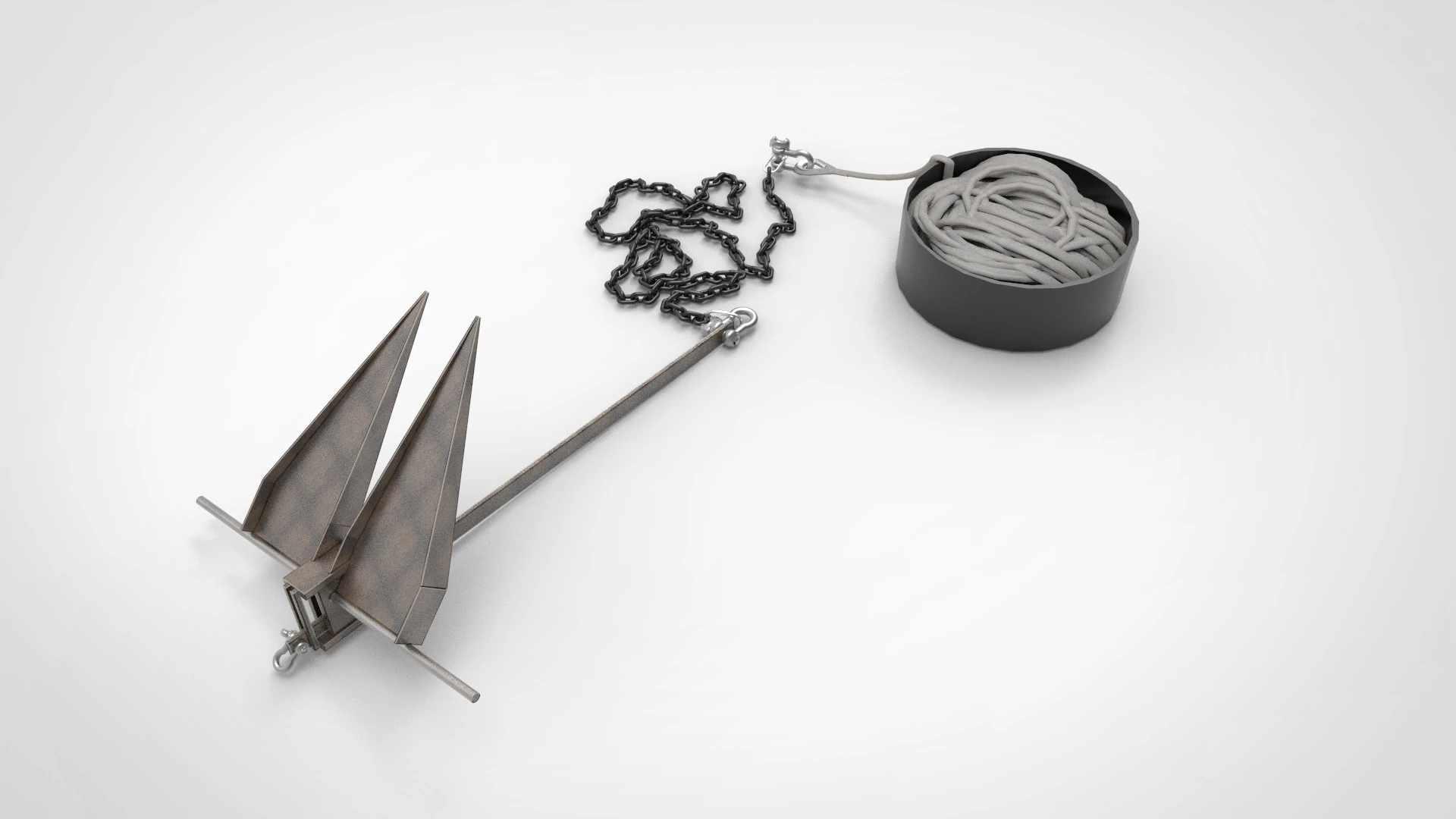 Anchor boat equipment 3D Model .c4d .max .obj .3ds .fbx .stl .blend 