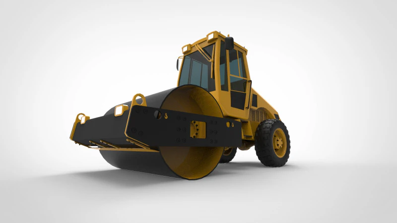 Asphalt roller 3D Model .c4d .max .obj .3ds .fbx .stl .blend