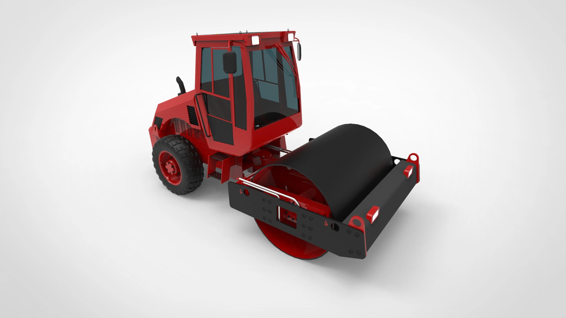 Asphalt roller 3D Model .c4d .max .obj .3ds .fbx .stl .blend