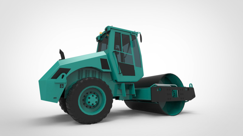 Asphalt roller 3D Модель .c4d .max .obj .3ds .fbx .stl .blend