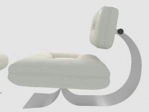 aran lounge chair and ottoman by oscar niemeyer Model 3D