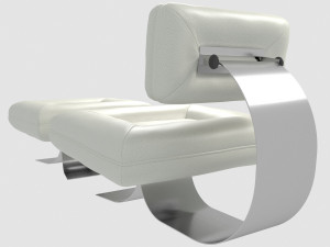 aran lounge chair and ottoman by oscar niemeyer Model 3D