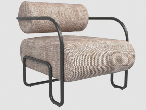 ardent club chair black powder coat with tribal licorice by kelly wearstler max fbx obj 3D 모델