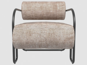 ardent club chair black powder coat with tribal licorice by kelly wearstler max fbx obj 3D Model
