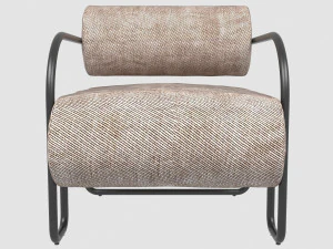 ardent club chair black powder coat with tribal licorice by kelly wearstler max fbx obj 3D Model