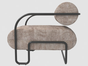 ardent club chair black powder coat with tribal licorice by kelly wearstler max fbx obj 3D Model
