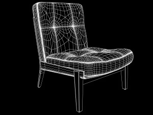 capo armless lounge chair neri hu 781 max fbx obj 3D Model