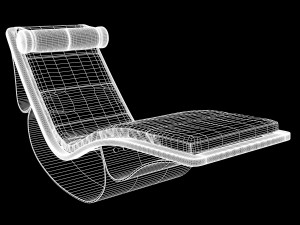 chaise longue rio black leather oscar niemeyer max fbx obj 3D Model