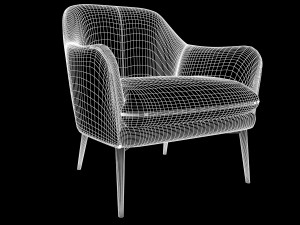 charmy armchair velvet green pols potten max fbx obj 3D Modell