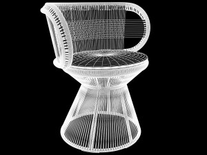 cirql armchair central leg by dedon max fbx obj Model 3D