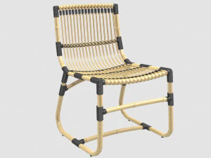 cadeira curva de cane-line max fbx obj Modelo 3D